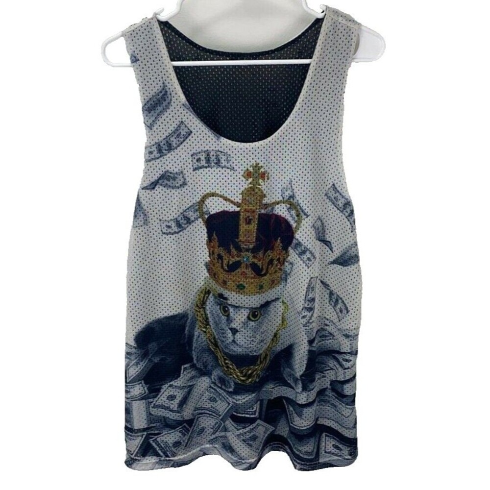 King Cat Money Jersey Tank Top Mens Size [Insert Size] Black Sleeveless Hustle T